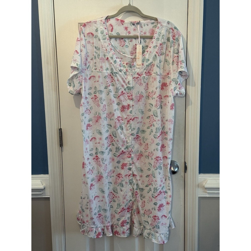 NWT Body Touch Lingerie Granny CottagePink Floral Night Dress Size 3X Pajamas